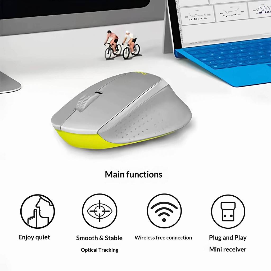 Logitech M330 Silent Cordless Mouse USB Nano Receiver 2.4GHz Reliable Accurate Slim for PC Mac