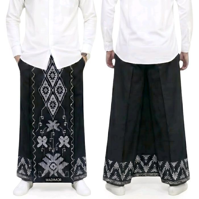 Wadimor Celana Sarung Dewasa Motif Bali Model Terbaru Coklat Katun Lembut Muslim Nyaman Hitam Pria