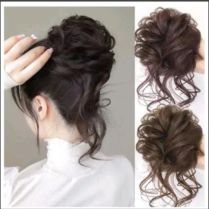 IKAT RAMBUT MODEL WIG SANGGUL CEPOL MESSY CURLY HAIR KOREAN STYLE RAMBUT PALSU KERITING ELEGANT