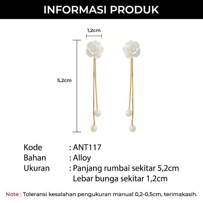 Yarra Anting Imitasi Korea Wanita Giwang Model Bunga Rumbai Mutiara Pearl Aksesoris Perhiasan Ant117