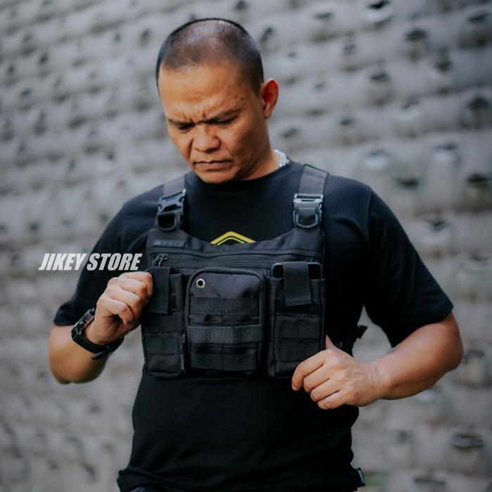 Tas Sepeda Pelindung Dada Chest Bag Tactical Rig Bag Addict Premium Pria Wanita Material Cordura