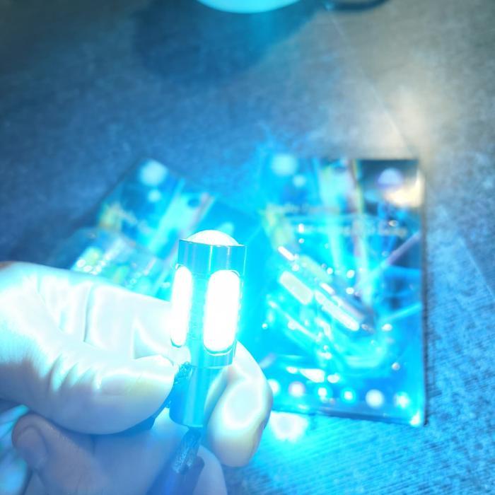 FREE ONGKIR LED COB T20 GEPENG / S25 BAYONET BULAT LAMPU SEIN RITTING ICE BLUE BISA COD