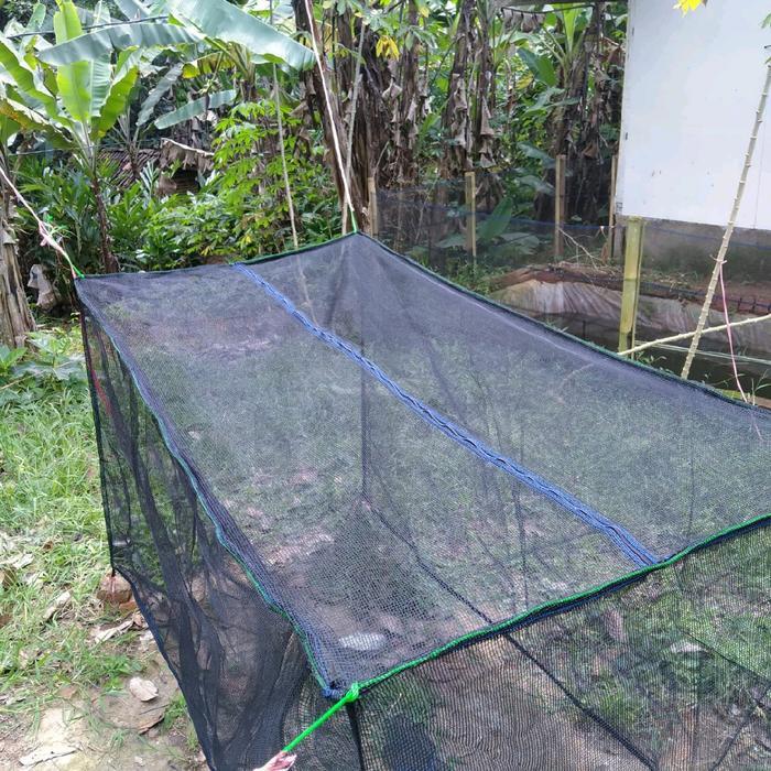 Keramba Ikan Tutup Resleting 1Mx1Mx1M Waring Ikan Lele Nila Kecil Tempat Ikan