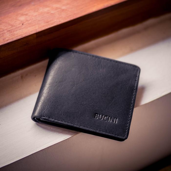 SIAPKIRIM BUCINI Kona Leather Wet - Dompet Kulit Pria READY STOCK