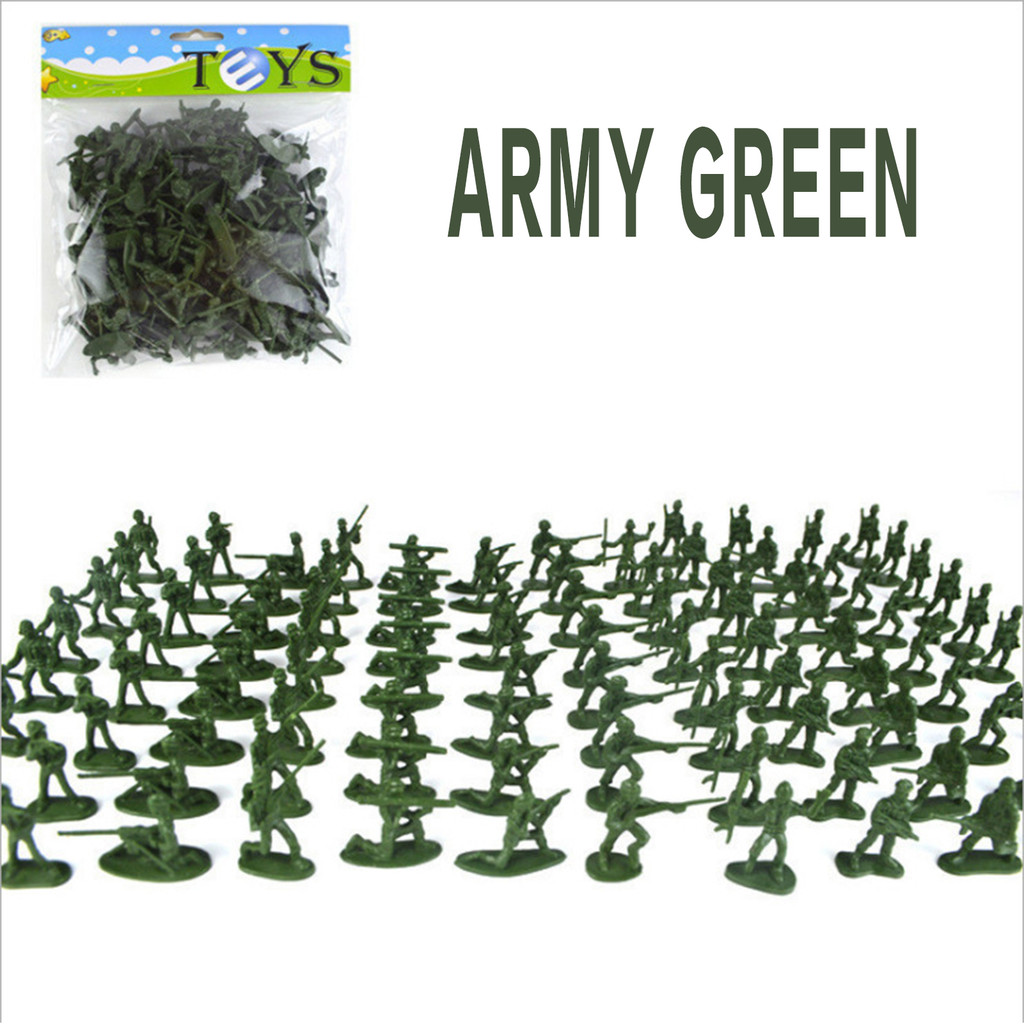 Military Battle Group Bucket 3 Colors Optional Toy Army Soldiers in 12 Designs Army Men Action