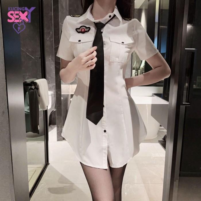 TERBARU MYLADYCosplay Lingerie Seragam Wanita 1 Set Sama Dasi Cosplay Sexy Police ukuran besar