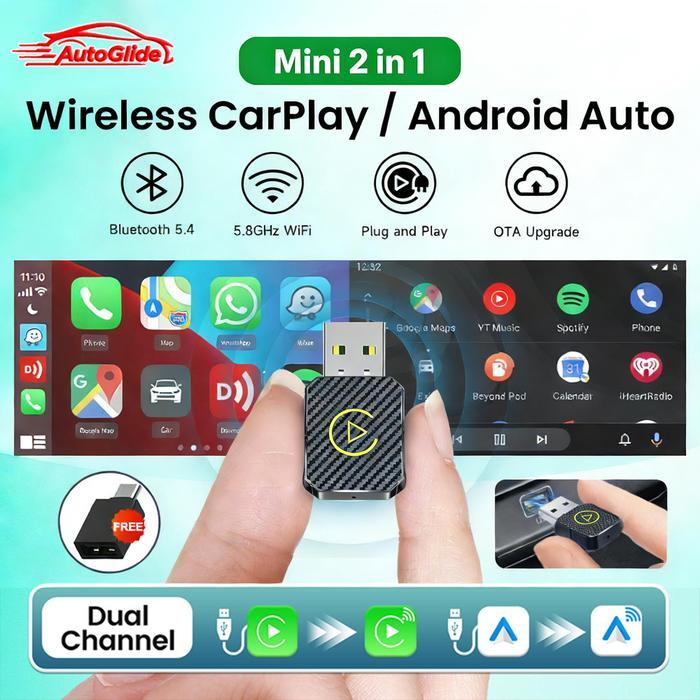 PROMO AutoGlide Dongle CarPlay Wireless & Android Auto Plug and Play - Konversi Kabel ke Nirkabel