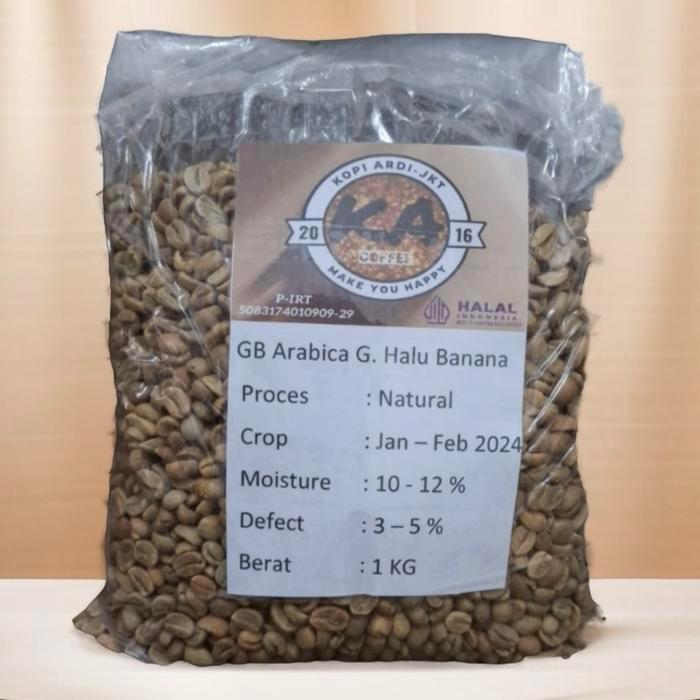 Biji Kopi Mentah/Green Bean(Gb) Arabica Gunung Halu Banana Natural 500 Gram Dan 1 Kg Coffee Espresso