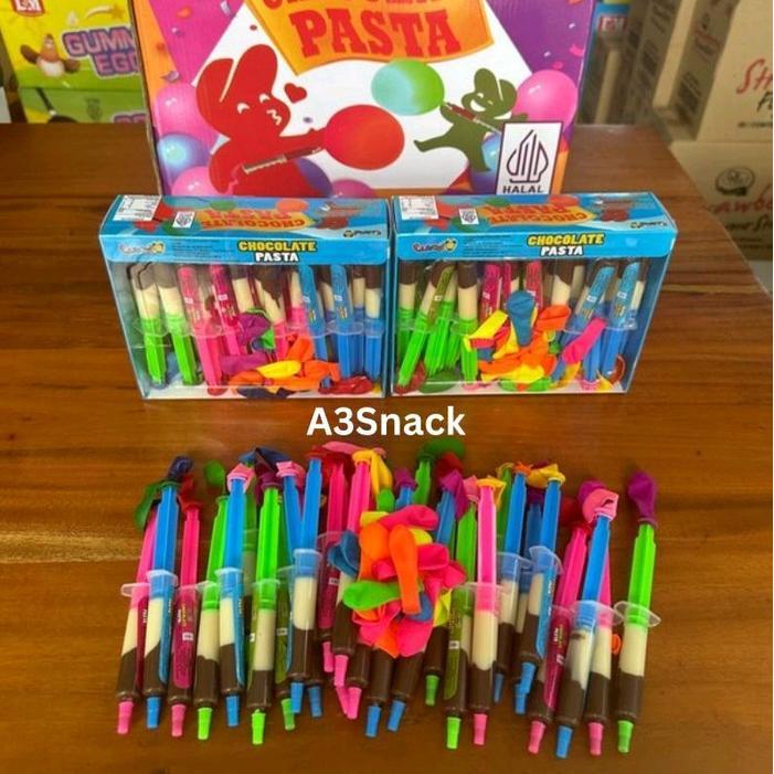Terbaru Coklat Pasta Suntikan Berhadiah Balon 1 Box Isi 30 Pcs Makanan Snack Food Chocolate Cemilan