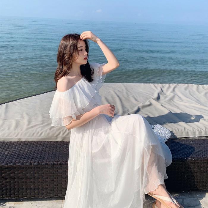 Sabrina Dress Dress Putih Panjang Dress Sabrina Dewasa Baju Pantai Wanita Dress Pantai Gaun Pesta