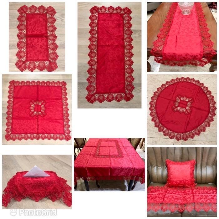 Terlaris Taplak meja tamu / table runner/ taplak meja kecil / taplak bulat dan kotak model renda