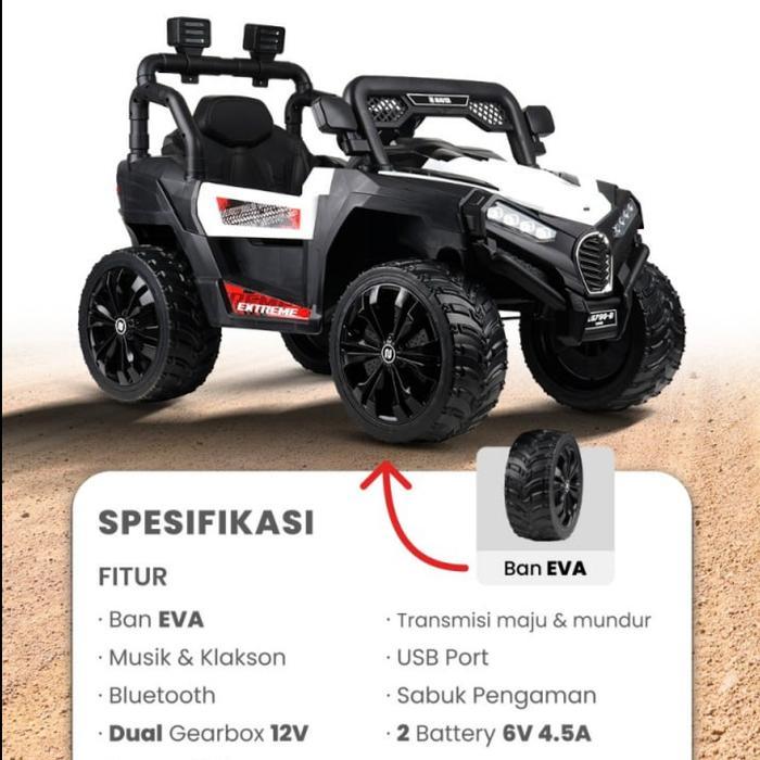 Mobil Aki Anak Jeep Ban Karet Eva Original Pmb Mainan Anak Mobil Remote Anak Mesin 12V Sni Pasti Ori