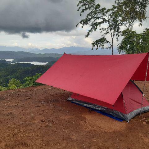 1 Set Flysheet 4x6 Ultralight Waterproof dan Tiang Penyangga Double