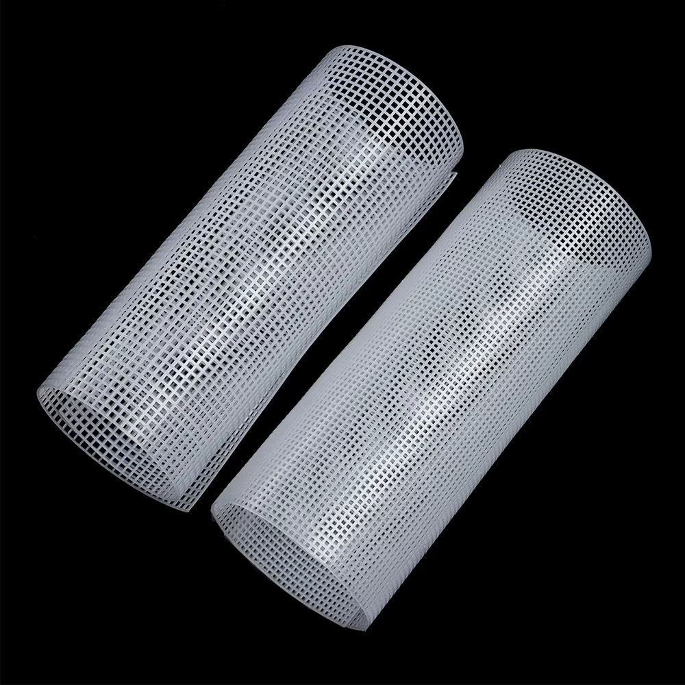 DIY Crafting Plastic Bag Mesh Grid Durable 33x50CM Canvas Bag Sheets Black White Acrylic Yarn