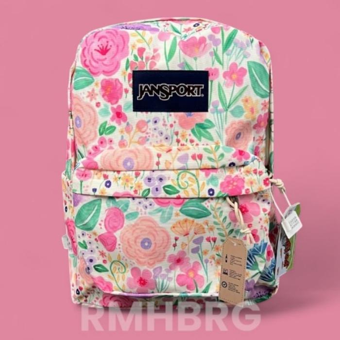 Tas Anak Jansport Motif Import / Tas Sekolah JS Laki Perempuan Viral / Ransel Kuliah Motif Bunga JS