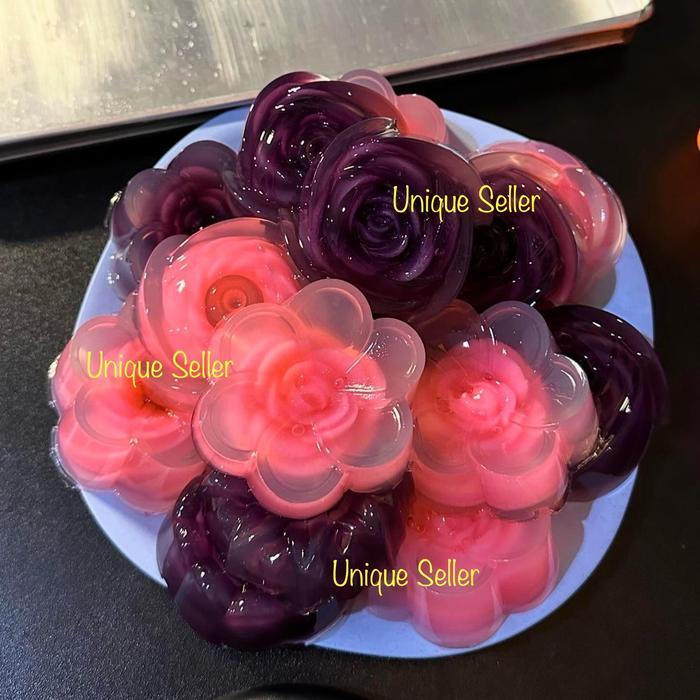 [Isi36] Cetakan Kue Mawar Plastik Kecil Besar / Cetakan Puding / Cetakan Bunga Mawar / Cetakan Putu