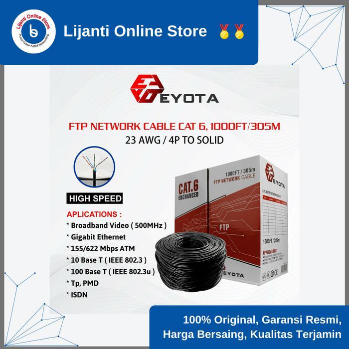 Best Seller Eyota Kabel Lan Ftp Cat 6 Hitam/ Kabel Lan Ftp Out Door Cat 6 Eyota
