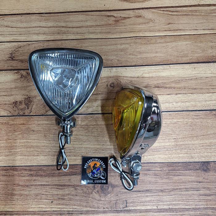 Headlamp Triangle Import . Lampu Depan Chopper . Foglamp Motor Custom
