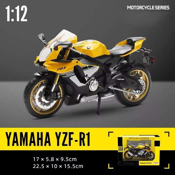 Hot Wheels - Diecast Yamaha Yzf-R1 By Cca Lisence Skala 1:12 Koleksi Pajangan Miniatur Motor Sport