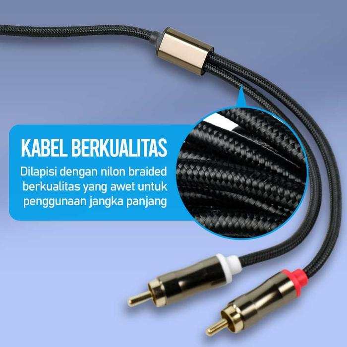 Kabel Audio Aux 3.5Mm Ke Rca 3 Meter / Kabel Audio Dari Hp Ke Speaker Salon Aktif Populer