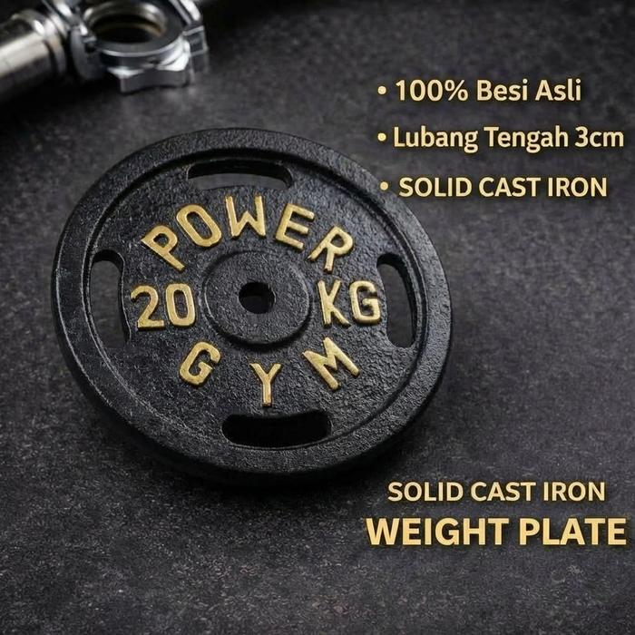 Plate Dumbell 20Kg Beban Barbel Besi Asli #Gratisongkir