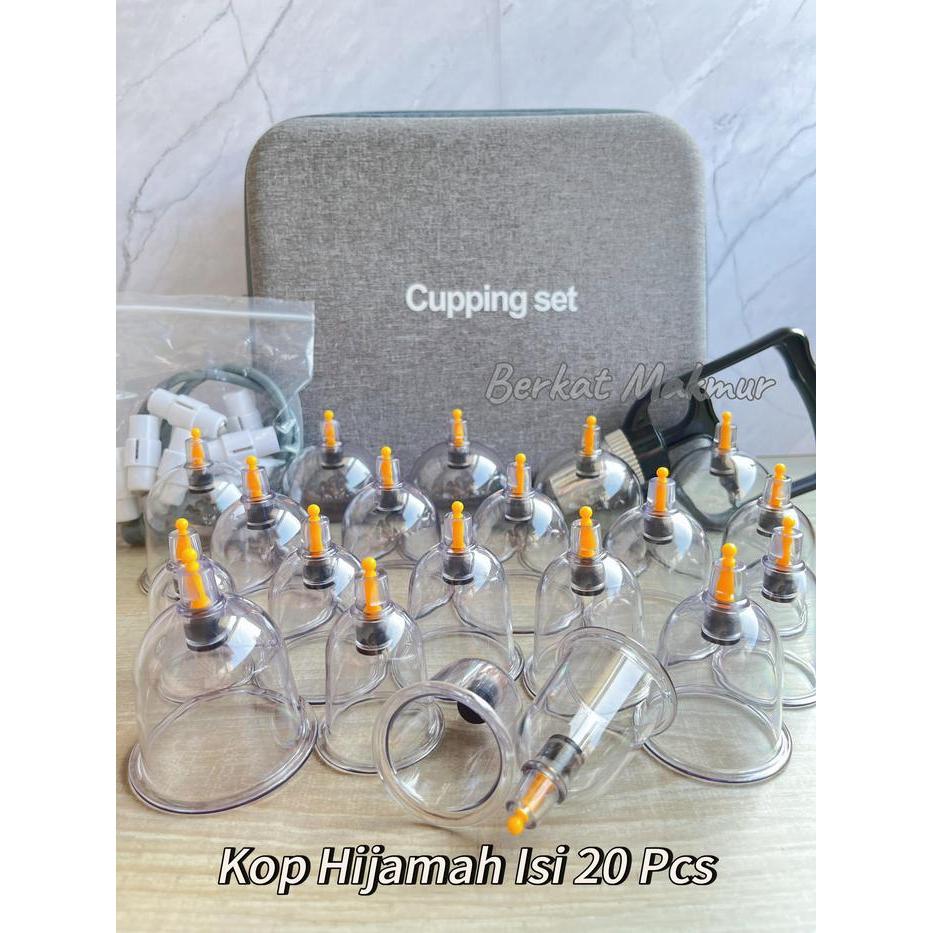 Kop Angin Hijamah Isi 20 / Alat Bekam Set Isi 20 Pcs / Alat Kop Bekam Badan Tebal Berkualitas