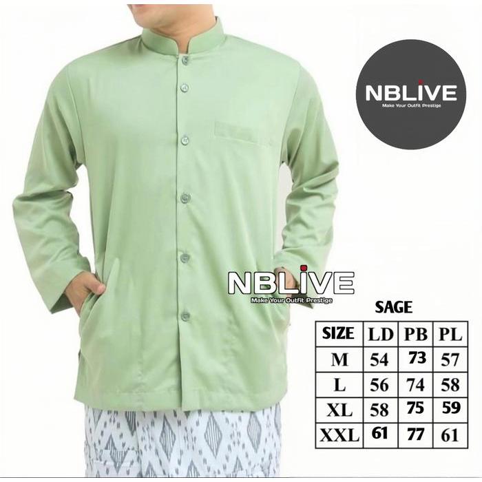 Koko Haibah Bahan Katun Putih Polos Lengan Panjang baju Koko Putih Habaib Jumbo Murah Koko Habibi