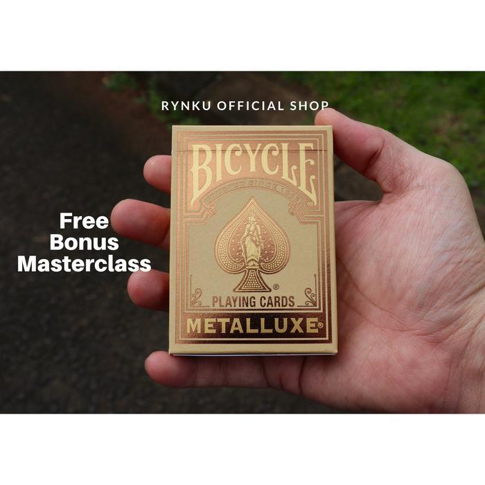 Kartu Remi Bicycle Metalluxe Gold 2022 Playing Cards By USPCC Made In USA + Free bonus Masterclass