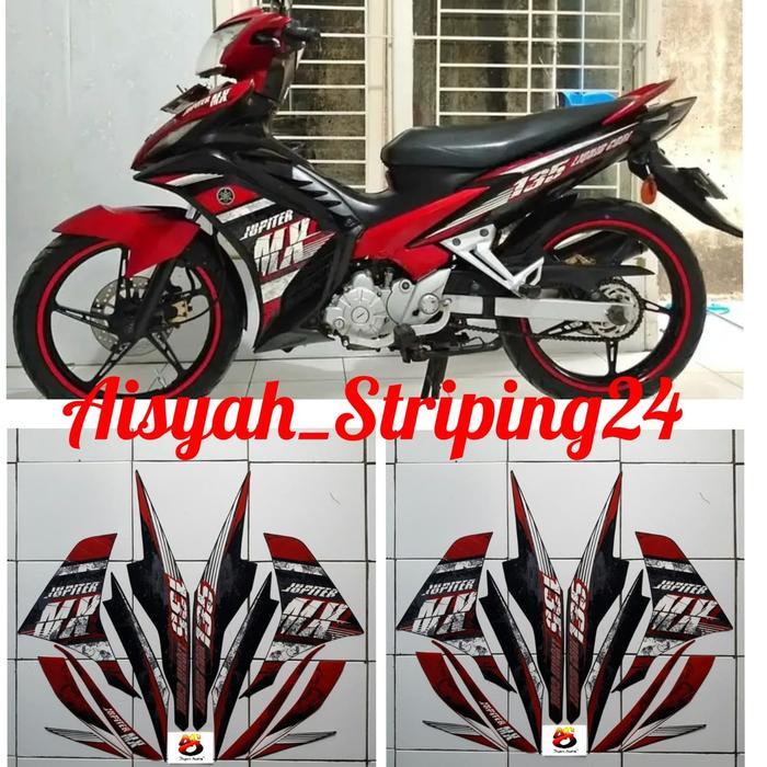 STIKER STRIPING LIS LES POLET BODY MOTOR YAMAHA MX 135 TAHUN 2013 MERAH HITAM