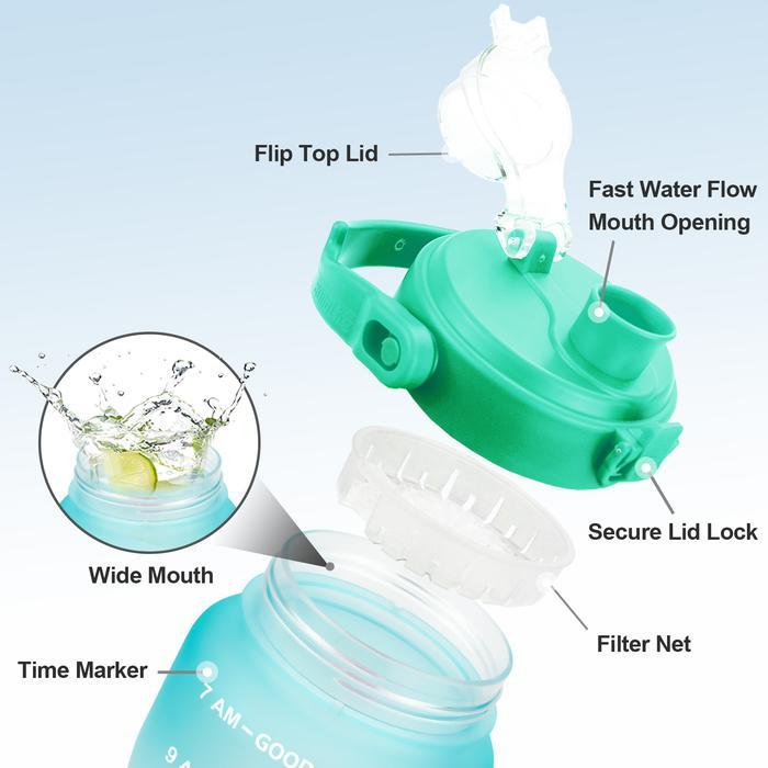 Lalaby Shop Quifit - [3.8Llt] Botol Air Minum Tritan Motivasi 3.8L 100% Bpa Free