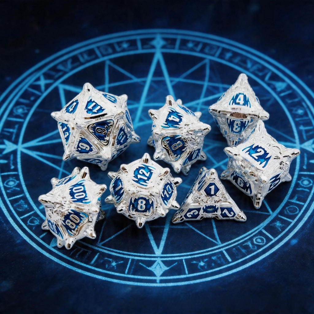 DND Polyhedral Metal Dice Set, Metal Dragon Dice DND Dungeon and Dragon Metal Dice DND Metal Dice