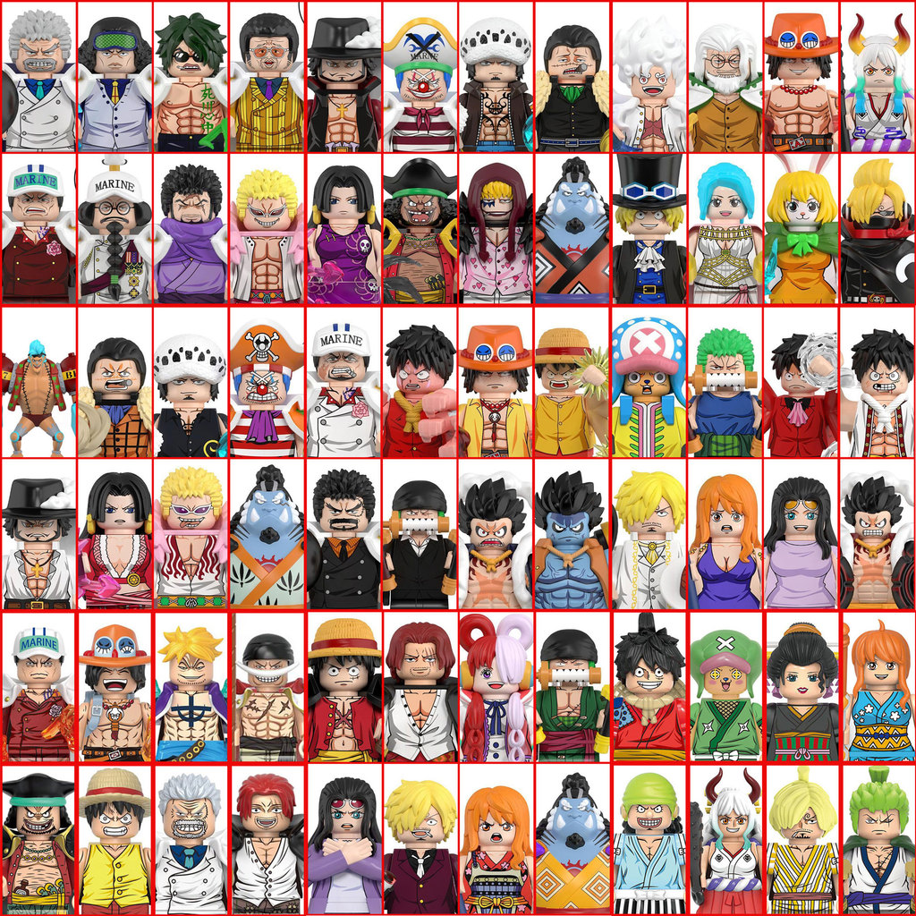 72pcs Luffy Zoro Nami Sanji Chopper Building Blocks Mini Action Figure Accessories Christmas Gifts