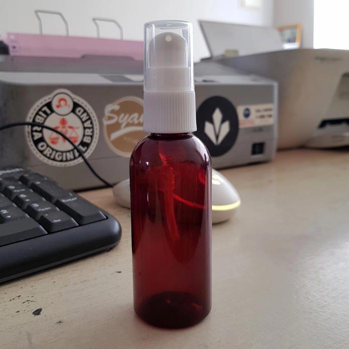 New Botol Amber 60 ML / Coklat 60 ML Tutup Pump Treatment Rumah