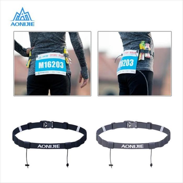 Aonijie Bib Race Number Belt E4076 Tali Bib - Black #Gratisongkir