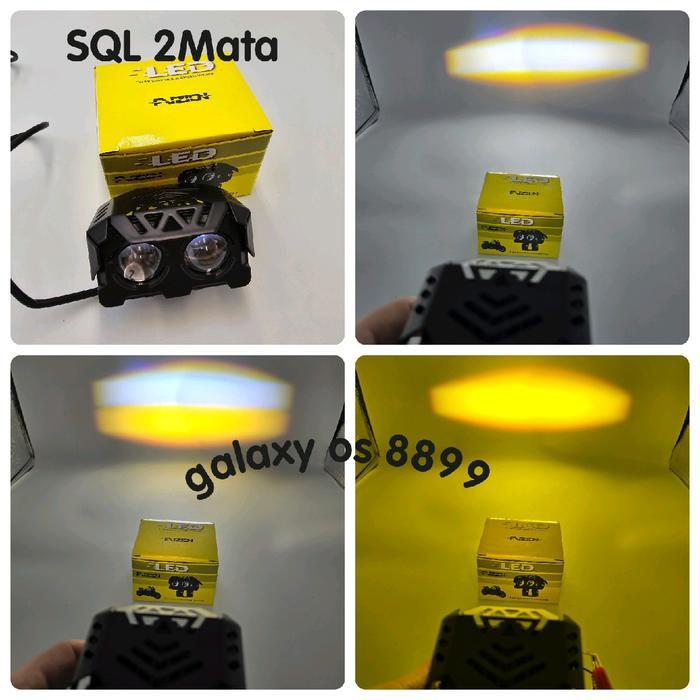 LAMPU TEMBAK SQL 2 MATA FUZION PUTIH KUNINB UNIVERSAL SEMUA MOTOR MOBIL - FOOGLAMP SQL 2 MATA