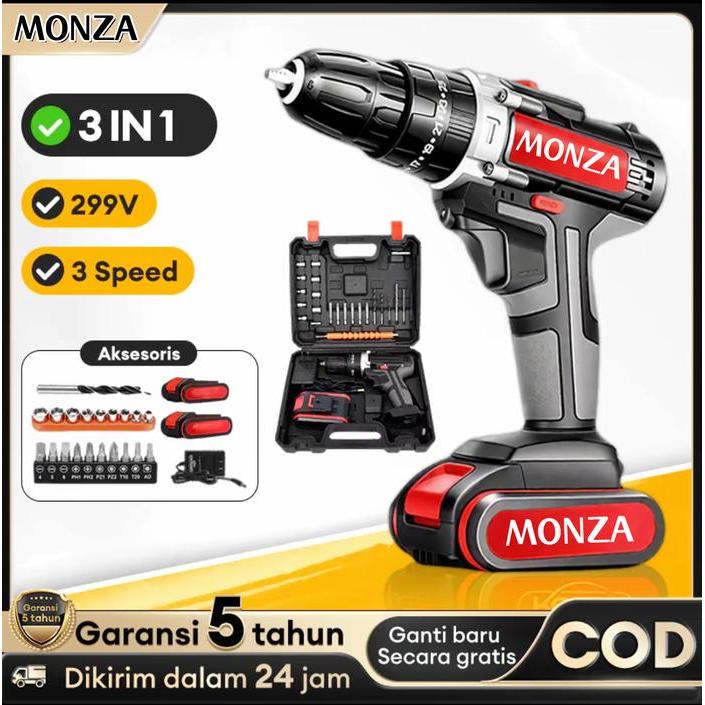 Deli Tools - Mesin Bor Listrik Bor Baterai 999Vf Cordless Bor Listrik Set Baterai Tangan Battery