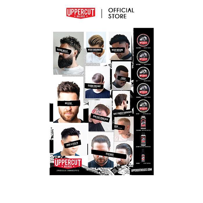 PROMO UPPERCUT DELUXE POMADE STYLING GUIDE POSTER