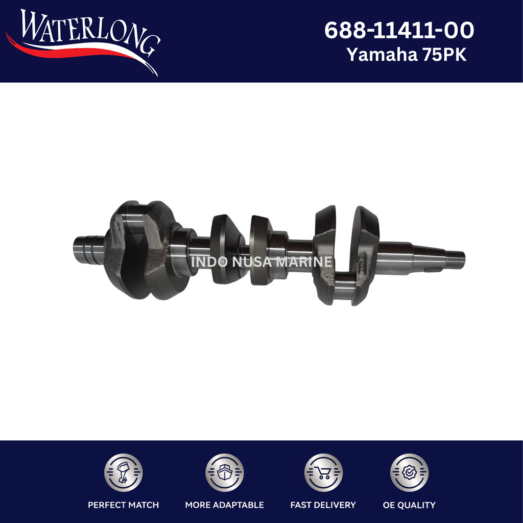 688-11411-00 Crankshaft Assy  Yamaha 75PK SPAREPART OUTBOARD / SUKU CADANG MESIN TEMPEL WATERLONG