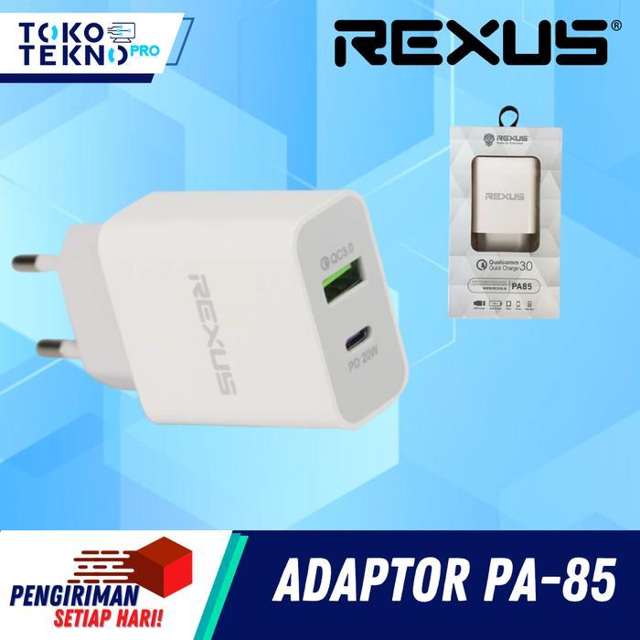 NEW PORODUK REXUS PA85 / PA-85 ADAPTER QUICK CHARGE POWER DELIVERY TYPE C 3.0 CHARGER 20W 2 PORT