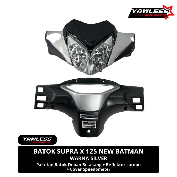 BATOK SUPRA X 125 BATMAN WARNA SILVER + REFLEKTOR SUPRA X 125 / BATOK LAMPU SUPRA X 125 - D.B+LIS