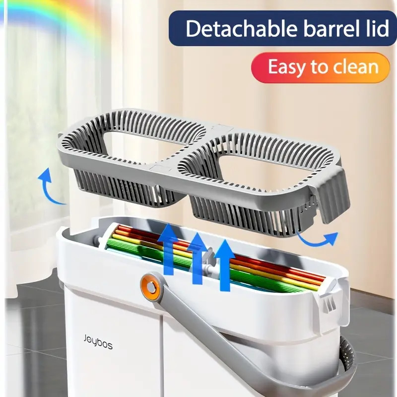 JOYBOS 360 Spin Mop Bucket Combo Set Hand-Free Flat Floor Mop Washable Microfiber Cloths Wet&Dry