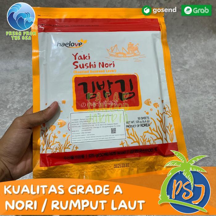 Nori Rumput Laut Halal Rumput Laut Murah Isi 50 Lembar / Yuki Nori Sushi Rumput Laut Korea / Nori