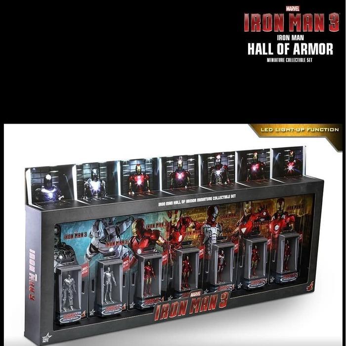 HOT SALE HOT TOYS HT MMSC012 IRON MAN MARK 1-7 SET & HALL OF ARMOR MINIATURE TERMURAH