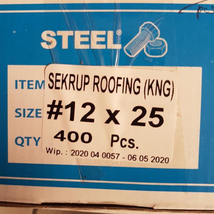 New Sekrup Roofing Steel Kuning #12 X 25 2.5Cm 400Pcs