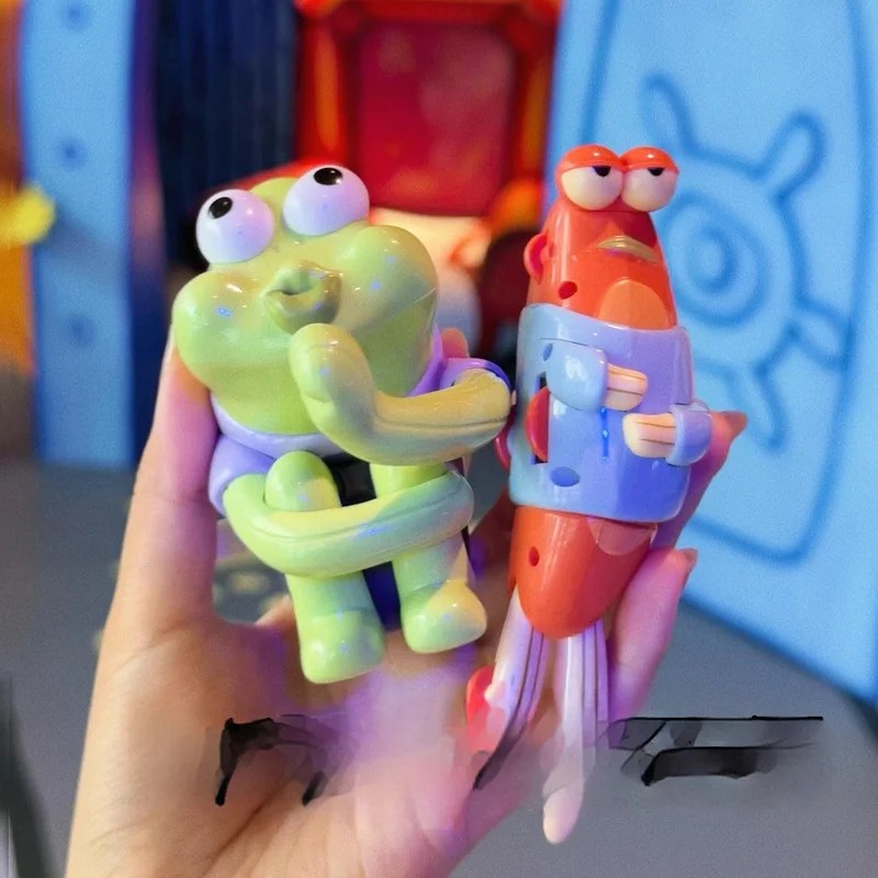 Pre-Sale Bikini Bottom Resident Ugly Fish Surroundings Smart Fish Clockwork Toy Ornaments Gifts For