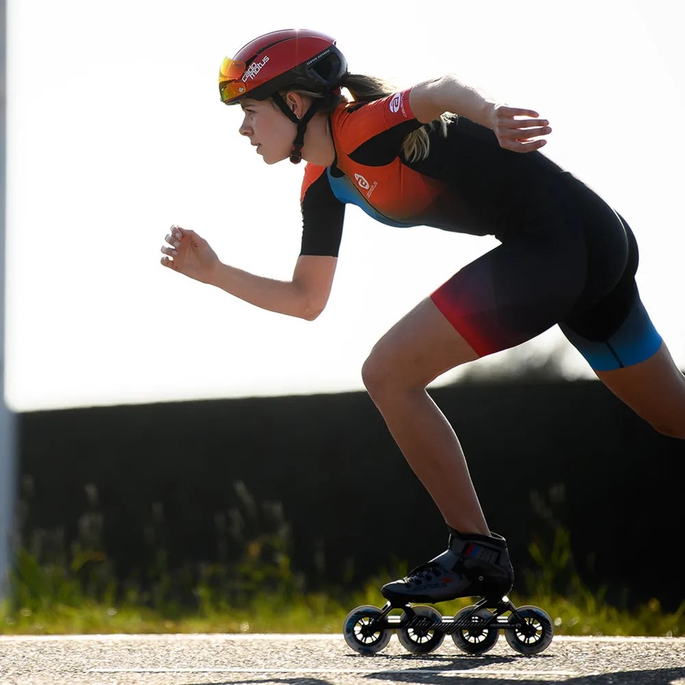 Cudomotus Racing Suit Short Sleeve Suit Triathlon Women Speed Inline Roller Skate Kit Suit Ropa