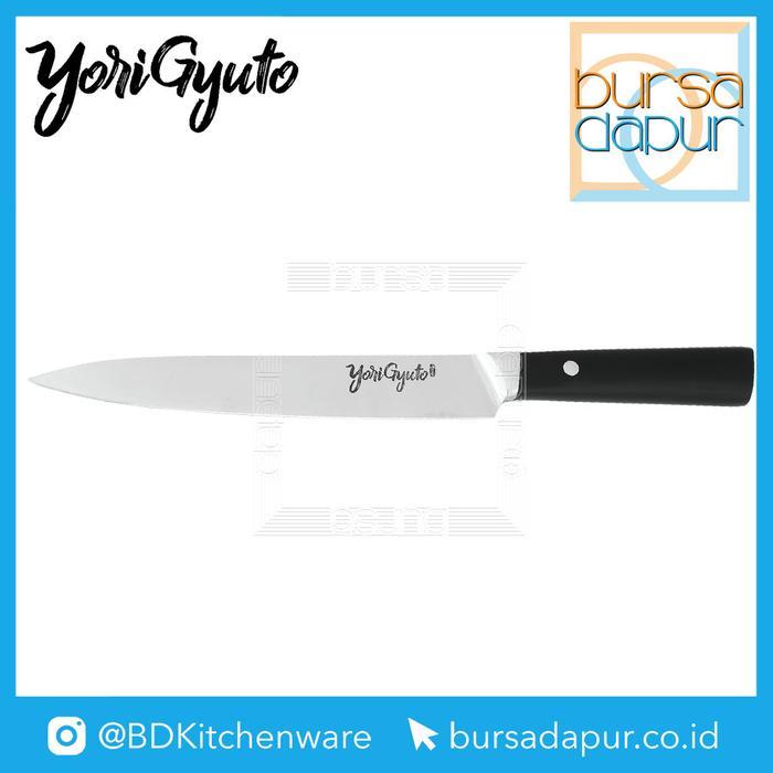 NEW PRODUK YORI GYUTO SUJIHIKI (SLICING) KNIFE 20 CM / PISAU STAINLESS STEEL GAGANG HITAM THANKYOU &