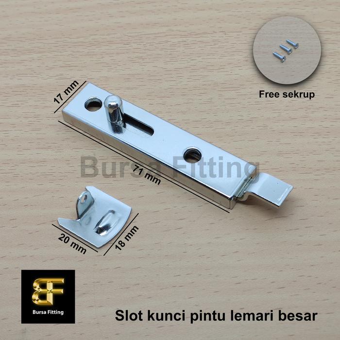 Grendel pintu lemari tekuk besar / slot kunci bengkok pintu lemari