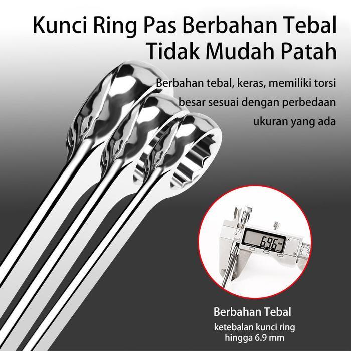 Kunci Ring Pas Set Tools Double Kunci Pas 8-24MM Chrome Vanadium