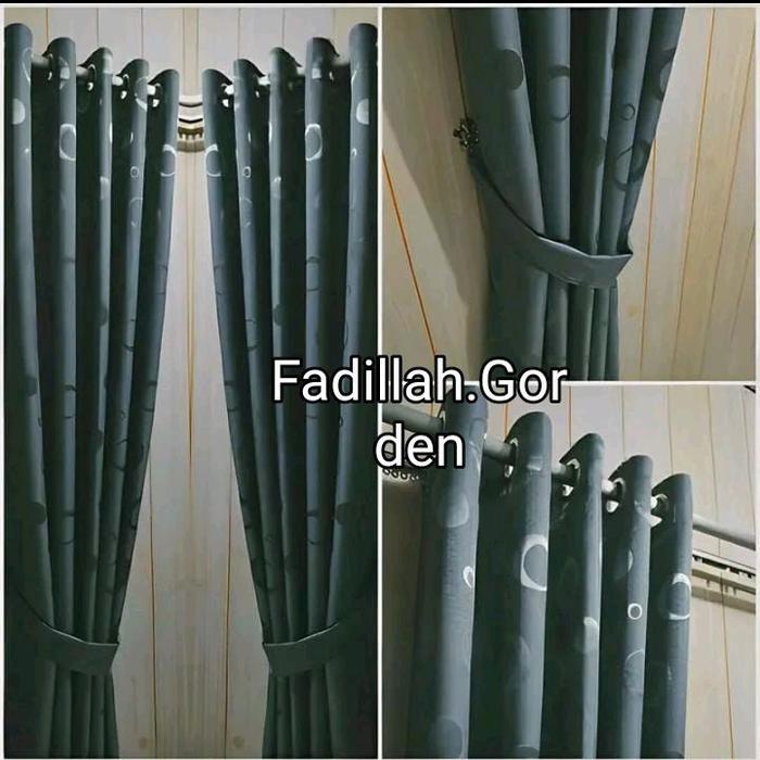 [] Fadillah.Gorden Jendela Polos Embos Murah Motif Polkadot 10 Ring Hordeng - Gordyn - Korden -
